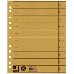 Q-Connect® KF02787 Trennblätter durchgefärbt - A4 Überbreite, gelb, 100 Stück