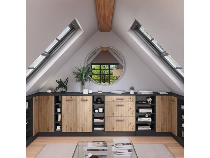 Meuble sous pente Rion 25x46cm sans pente ouvert Anthracite/Anthracite Vicco 61846