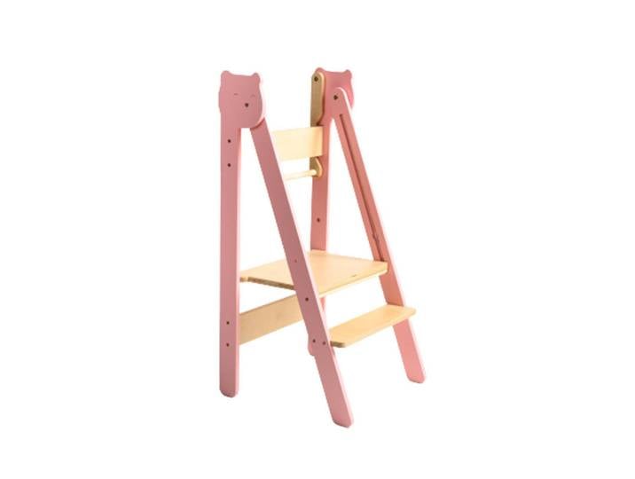 Lernturm, Naturfarben, Pink, Holz, Birke, Sperrholz, 38x90x40 cm, Babymöbel & Kindermöbel, Babyzimmer, Hochstühle, Lerntürme