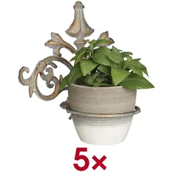 relaxdays 5er-Set Wand-Blumenhalter Barock