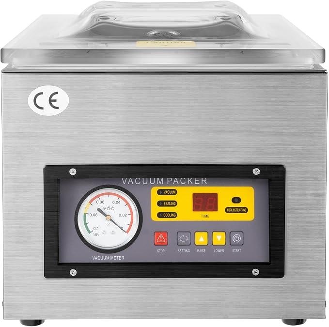 Profi Vakuumierer VakuumiergeräT Vakuummaschine VakuumgeräT Vakuum Tisch Kammervakuumierer,Vakuumkammer 220V für Fleisch KäSe Feinkost für Gastronomie Metzgerei Restaurant, Trocken Nass Pulvrig