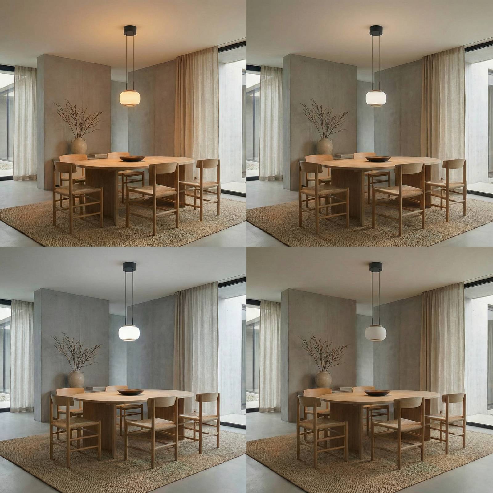 Hängelampe Shiro Quitani, dimmbar, weiß / opal, für Wohn- / Esszimmer, Glas, Design, Pendelleuchte