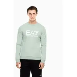 EA7 für Herren. 7M002278_AF22266 Core Identity grünes Sweatshirt (XL), Lässig, Baumwolle, Kurzarm