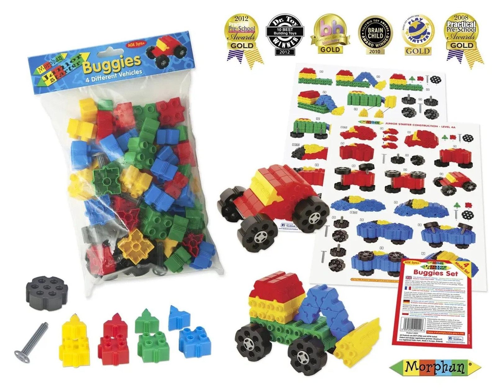 Morphun 64 stuks constructieblokken voor kinderen vanaf 4 jaar