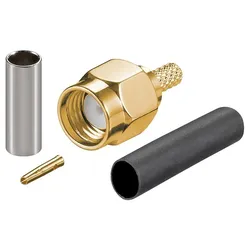 RP-SMA Stecker, Crimpmontage, für RG-174 / RG-316