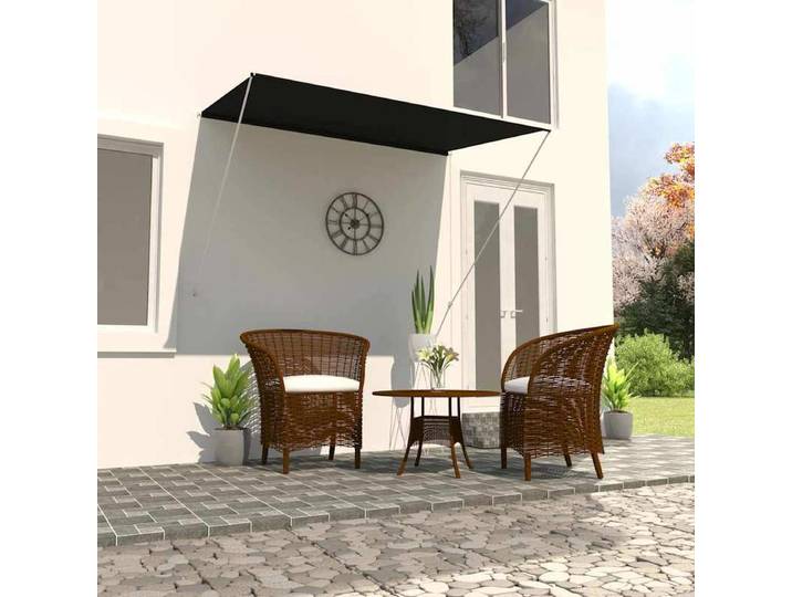 Auvent rétractable 200x150 cm Anthracite, protection rétractable pour patio, fenêtre, porte, auvent pare-soleil extérieur