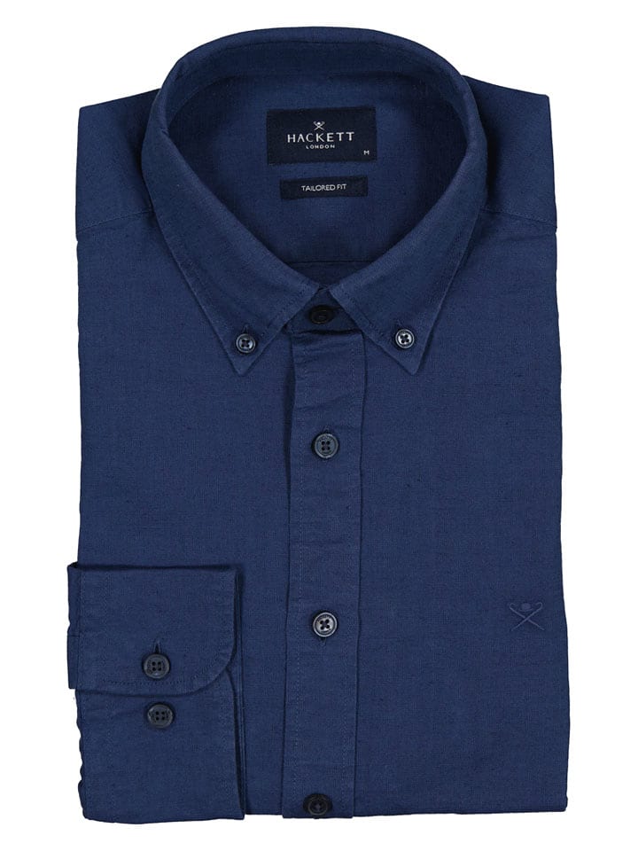 Hackett London Hemd - Tailored fit - in Dunkelblau - XXL