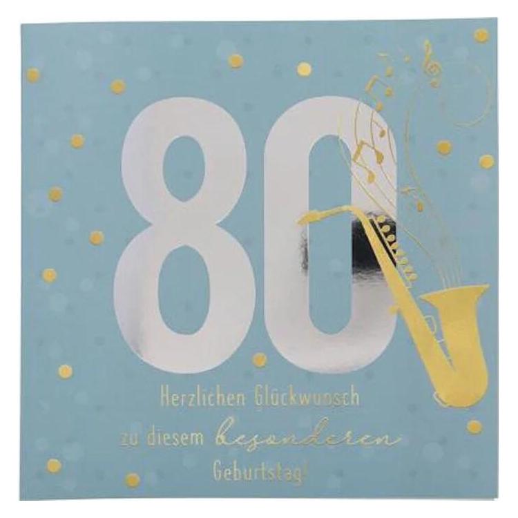 Magni Depesche 11515-053 Zahlenkarte zum 80. Geburtstag mit Musik, veredelte Klappkarte mit originellem In (1 Stk.) (11515.053)