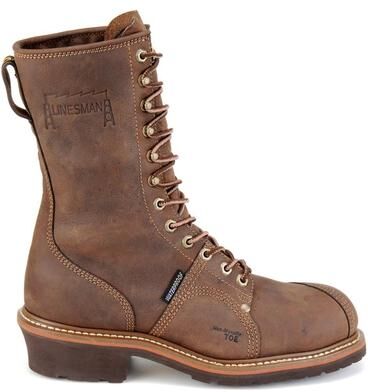 "Carolina Linesman 10"" Composite Toe - Mens 12 Brown Boot D"