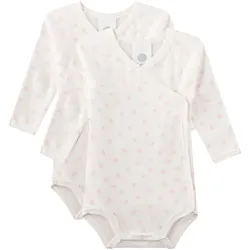 Sanetta 2er-Pack Wickelbodys langarm Herzen, natur | rosa, 50