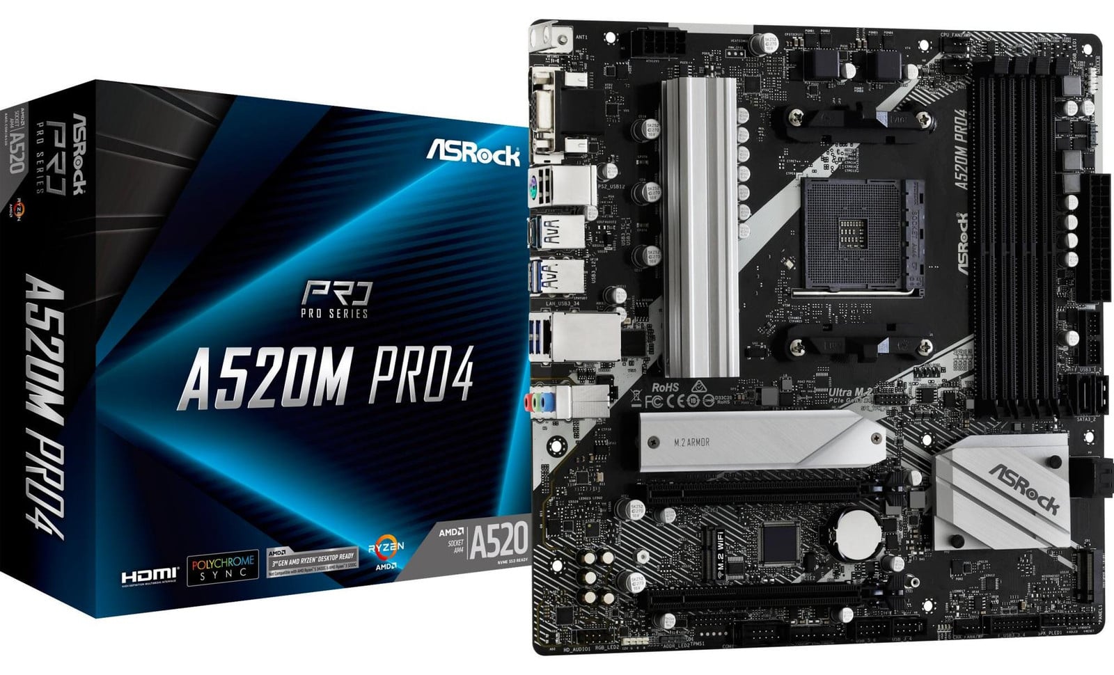 Asrock A520M Pro4 micro ATX moederbord Socket AM4