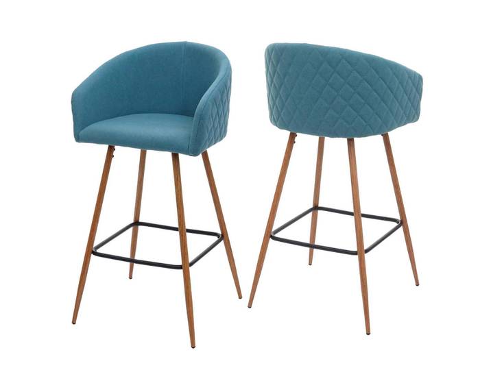 MCW Barhocker Türkis 2er-Set, 53x100x50 cm, Esszimmer, Barmöbel, Barhocker