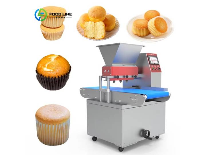 Ligne de production de gâteaux commerciaux personnalisée, machine automatique de remplissage de muffins et de cupcakes pour les boulangeries, machine à fabriquer des biscuits