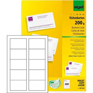Sigel DP939 Visitenkarten 85x55 mm 200g hochweiß