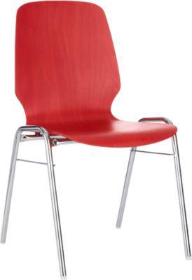 Formschalenstuhl 710, Sitzschalenform gerundet, rot