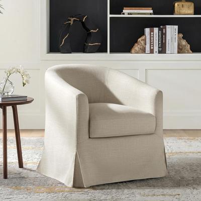 HULALA HOME Cristobal Farmhouse Slipcover Swivel ChaIr