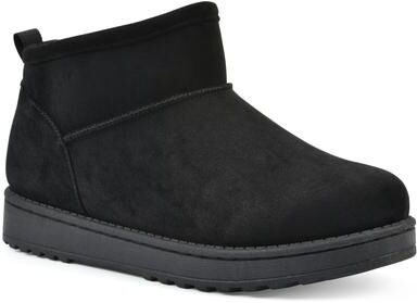 Women's Inspa Faux Fur Bootie by White Mountain in Black (Size 10 M)