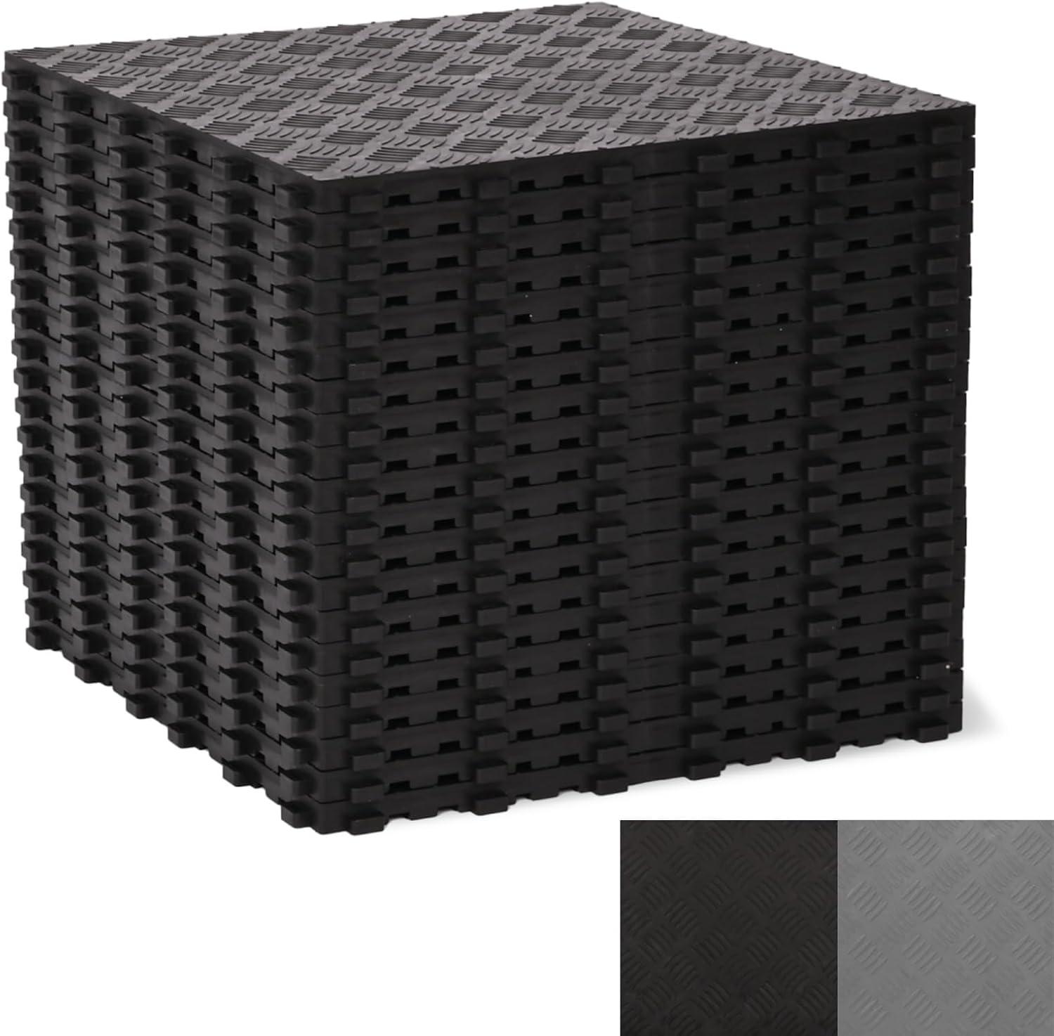 Sonstiges Saunazubehör uyoyous 20 Stück PVC-Garagenbodenfliesen, ineinandergreifend, 40 x 40 cm, rutschfeste, langlebige Garagenbodenfliesen, einfach