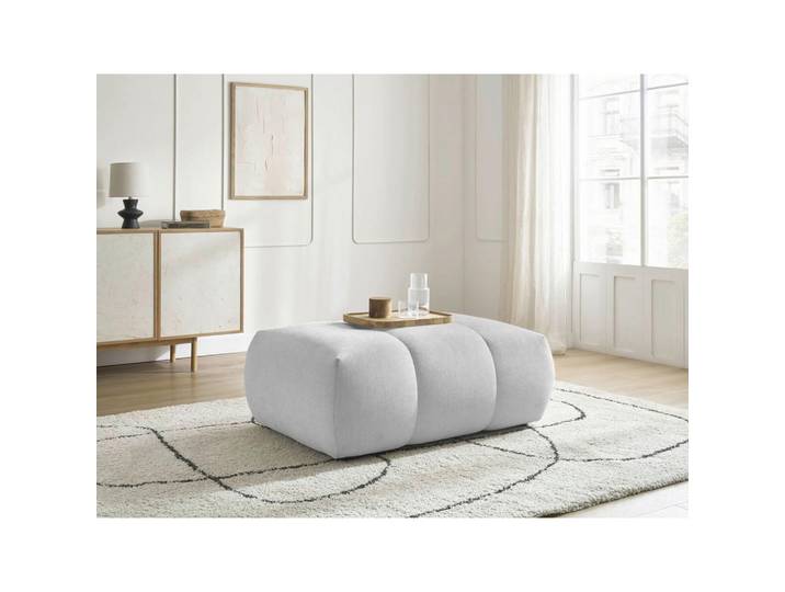 Hocker Fuji, Hellgrau, Kunststoff, rechteckig, 112x44x80 cm, Wohnzimmer, Hocker, Sitzhocker
