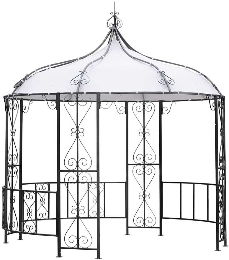 Pharao24.de Pavillon im romantischem Design Anthrazit Weiß