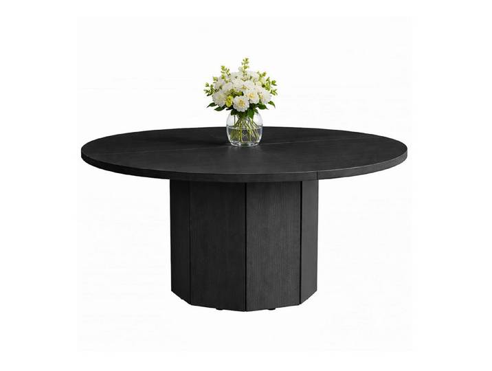 mukuhi Esstisch TISCH Rund 120 cm Schwarz Esszimmertisch 4-6 Personen Modern