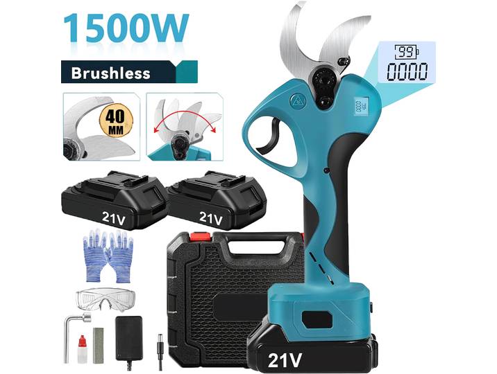Makita – sécateur électrique sans balais 1500W, 40mm, sans fil, outil de coupe de Branches d'arbres fruitiers de jardin, batterie 21V