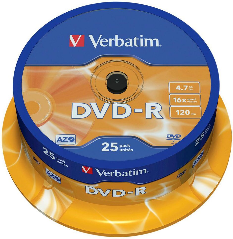 Verbatim DVD-R 4,7 GB, 16X spindel 25/fp