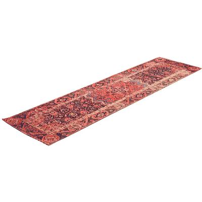 Teppich TOM TAILOR HOME "Funky Orient Ghom", rot, B:75cm H:5mm L:290cm, Baumwolle, Kunstfaser, Teppiche, Teppich, Kurzflor, Orient-Optik, Vintage Design, mit Bordüre, auch als Läufer