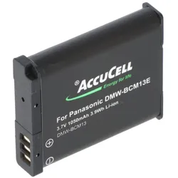 DMW-BCM13 Akku von AccuCell kompatibel für Panasonic DMW-BCM13E Akku 3,7V, Ladeschlussspannung max. 4,2 Volt