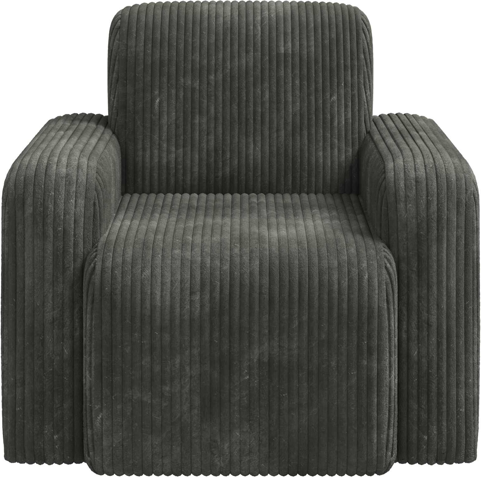 vidaXL Fauteuil Anthracite velours côtelé
