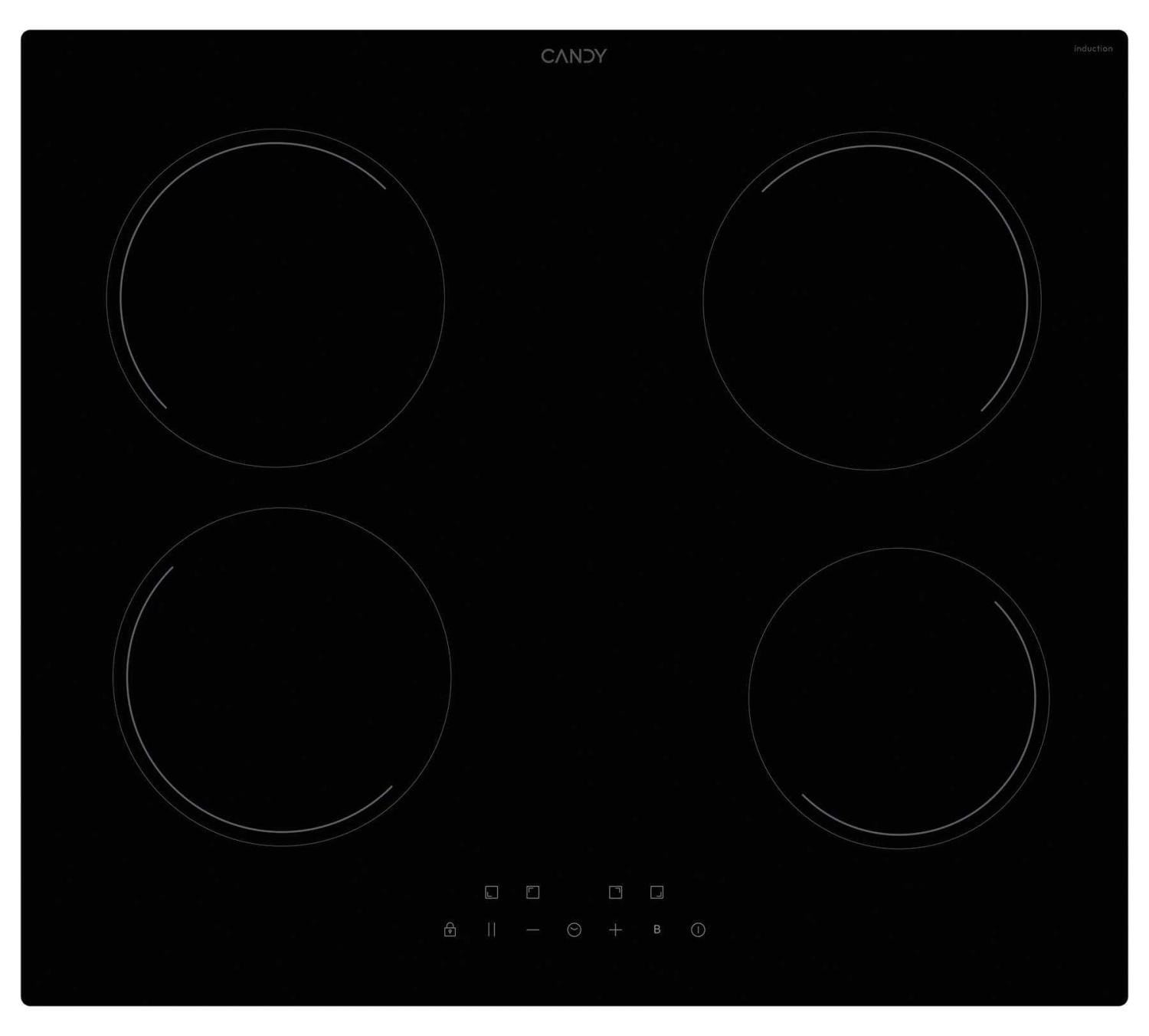 Candy Idea CII647CCAR inductiekookplaat met 4 zones, zwart, 60 cm