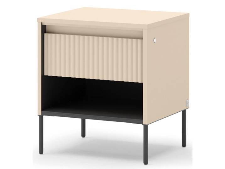 Trend Nachttisch mit Schublade und Beleuchtung 46 cm, gerillte