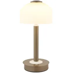 LED Tischleuchte Tischlampe Wohnzimmerlampe Touchdimmer Braun Metall H 31,5 cm