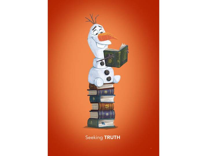 Poster Disney La Reine Des Neiges 2 - Olaf Cherche La Vérité Dans Les Livres 40 Cm X 50 Cm