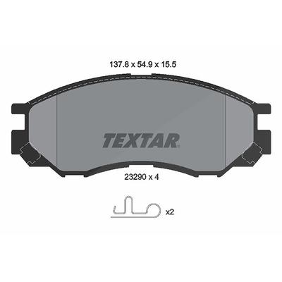 Textar Bremsbelagsatz, Scheibenbremse [Hersteller-Nr. 2329002] für Landwind (jmc), Mitsubishi, Shuanghuan