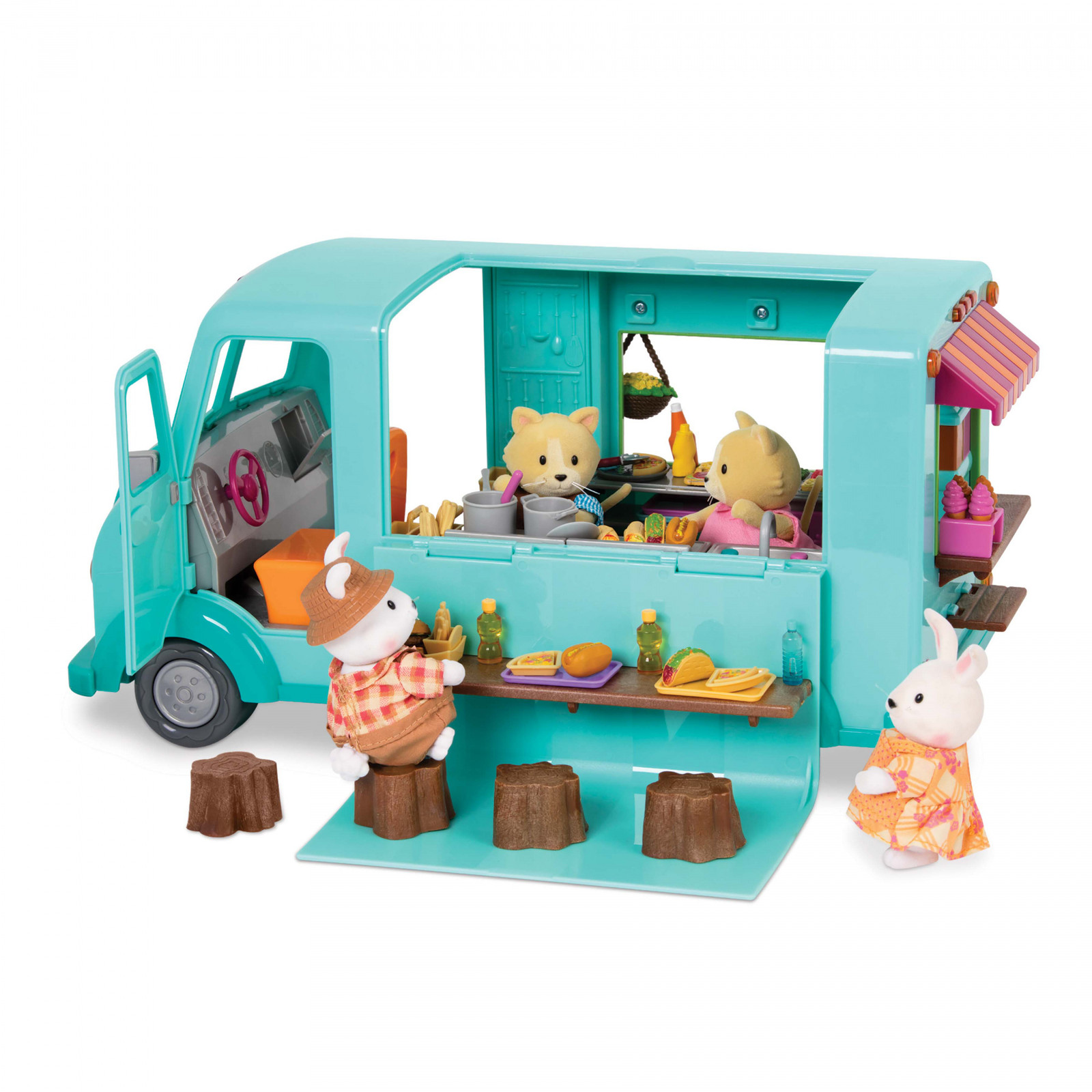 Lil Woodzeez Voertuigset Food Truck met accessoires