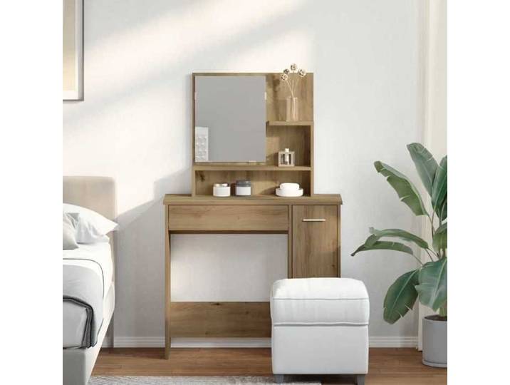 Coiffeuse - minimaliste moderne - avec miroir chêne artisanal 86 5x35x136 cm(76866) ZLH