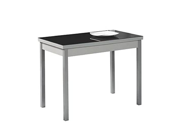 ASTIMESA Küchentisch, Metall, schwarz, 90 x 50 cm, ausgezogen, 140 x 50 cm