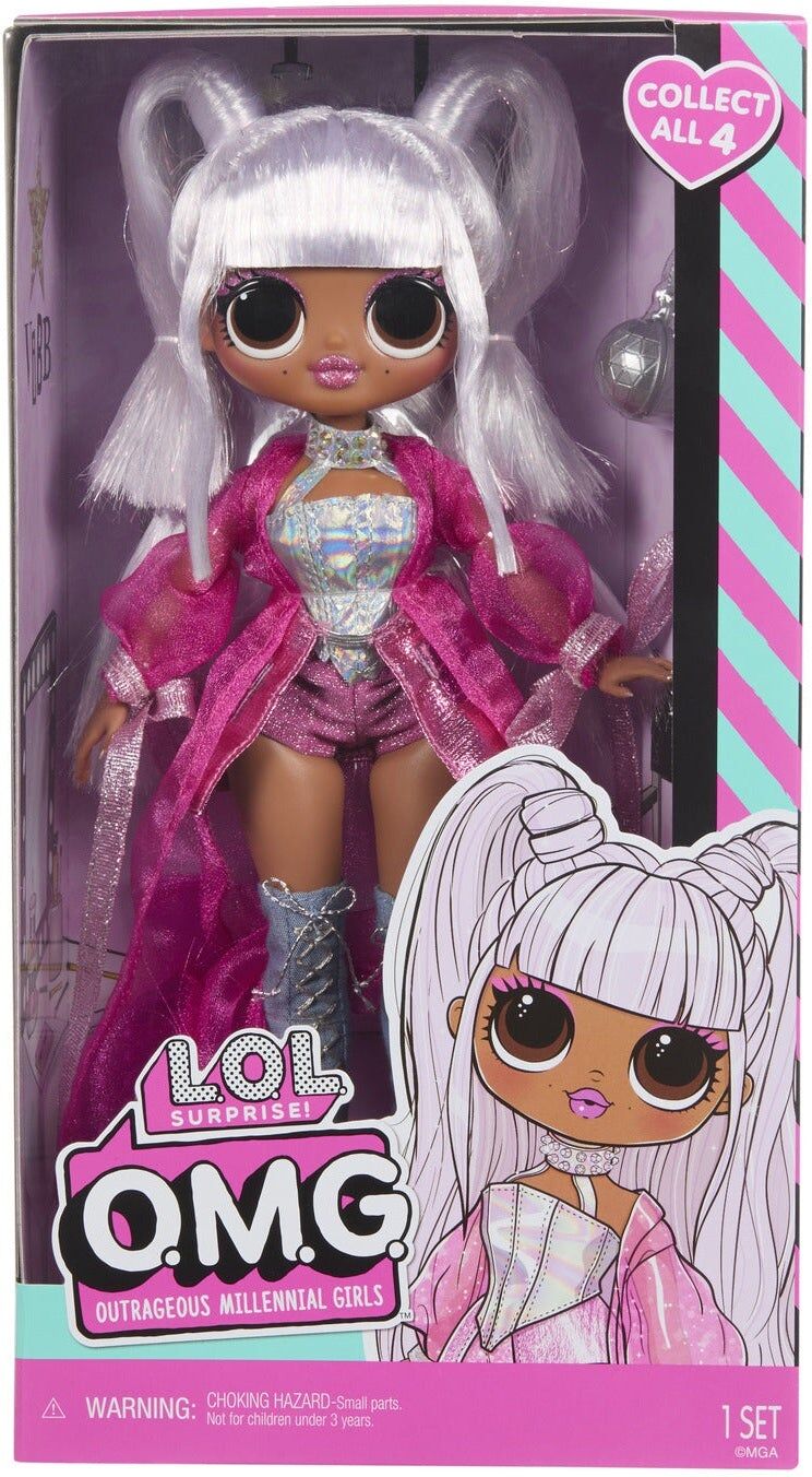 MGA Entertainment L.O.L. Surprise! O.M.G. Kitty Queen Fashion Doll for Kids - Lavender/Pink - Ages 4 and Up