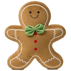 Gözze gefülltes Kissen Lebkuchen 'Mann' 27 x 34 cm Hellbraun