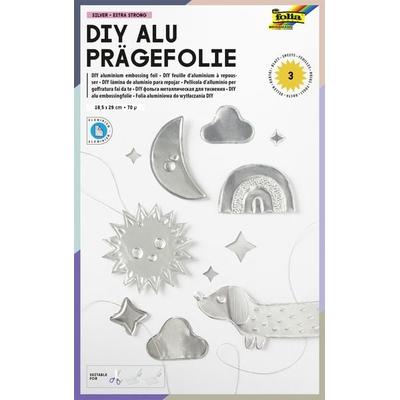 FOLIA Bastelartikel Prägefolienmappe 70, 18,5x29cm, 3 Blatt, silber