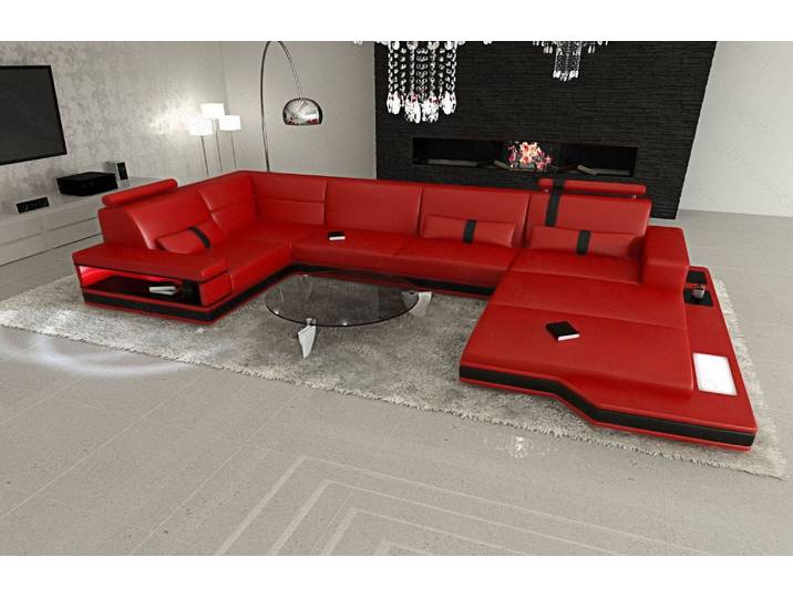 Sofa Messana U-Form in Leder