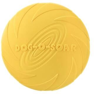 Inspired Finds Interactive Silicone Flying Disc Dog Toy For Fetch & Puppy Training yellow 5.91 In