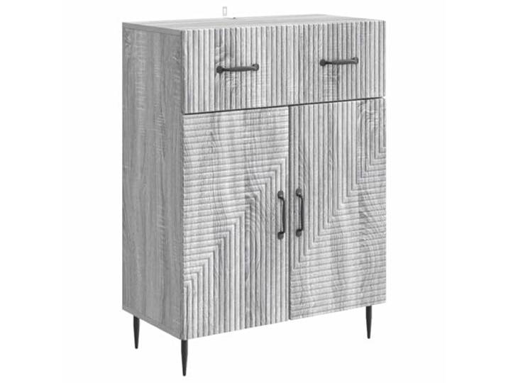 LASWWQMRF Sideboard Graues Sonoma 64x34,5x89,5 cm Holzwerkstoff Kommode Schicker Anrichte-Schrank mit Metallbeinen und Schublade für Ordnung in Wohnzimmer, Schlafzimmer oder Flur.