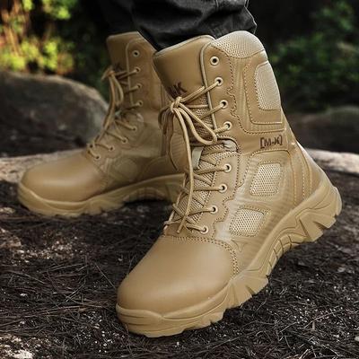 Outdoor Waterproof Steel Toe Work Boots For Men With Anti Slip Sole And Safety Protection sand 11