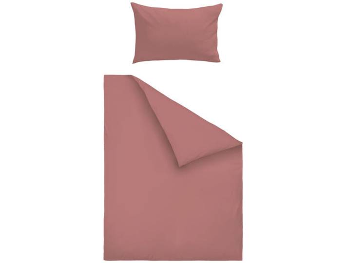 Flair Bettwäschegarnitur Lilou rose Baumwolle/Leinen 160 x 210 100 x 65 cm - Bettwäschegarnitur