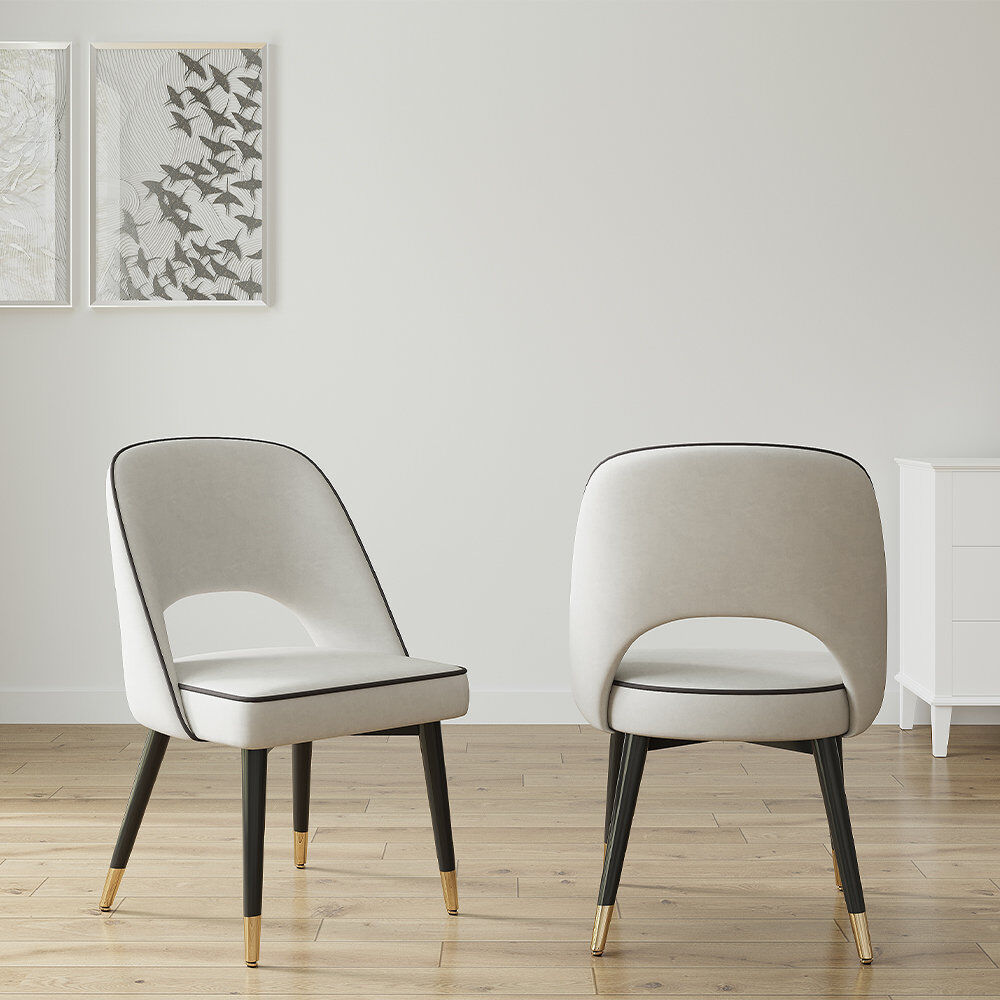 Canora Grey Anquanette Upholstered Dining Chair Beige 82cm H X 52cm W X 57cm D