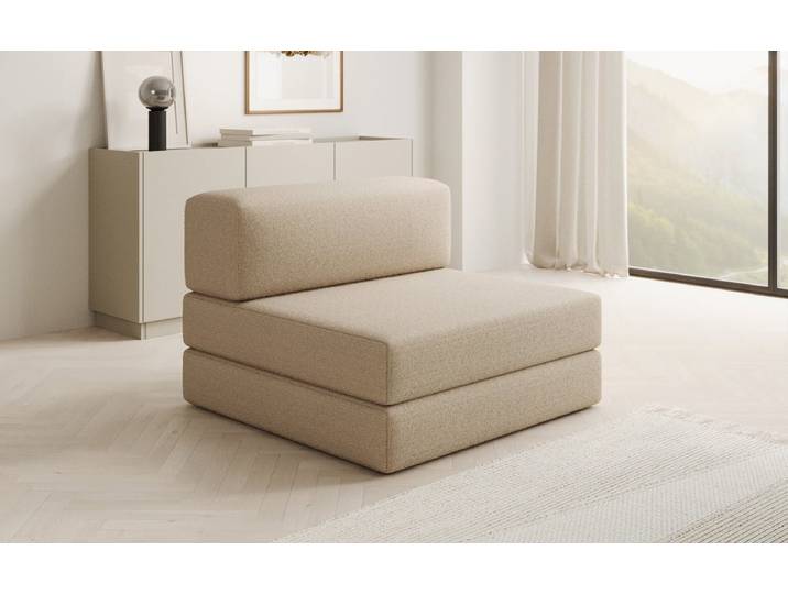Designer Sofa Mittelmodul Lazy in Bouclé - Beige - Bouclé - Luxusbetten24