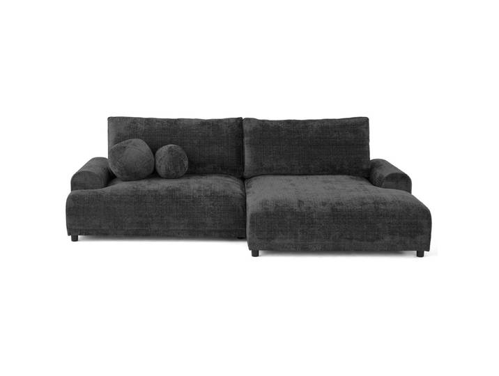Best Mobilier Canapé d'Angle Convertible 4 places - NELLY Angle droit Gris Anthracite