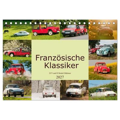 Französische Klassiker - 2CV und D Modell Oldtimer (Tischkalender 2027 DIN A5 quer), CALVENDO Monatskalender